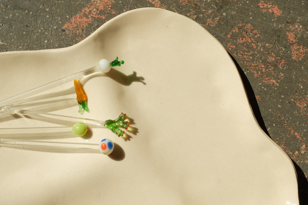 hand blown themed cocktail picks