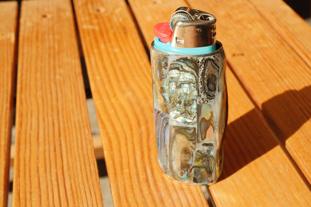 abalone shell lighter cover