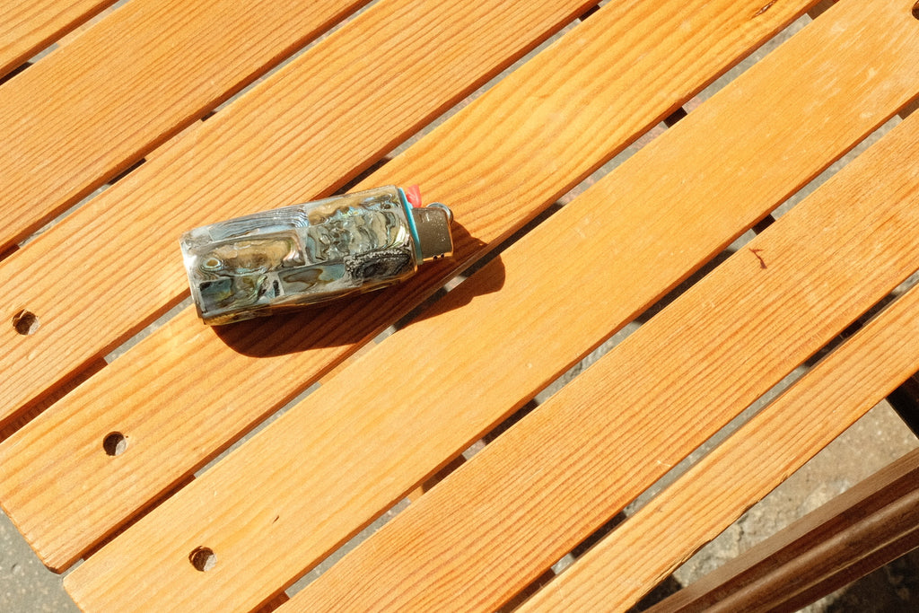 abalone shell lighter cover