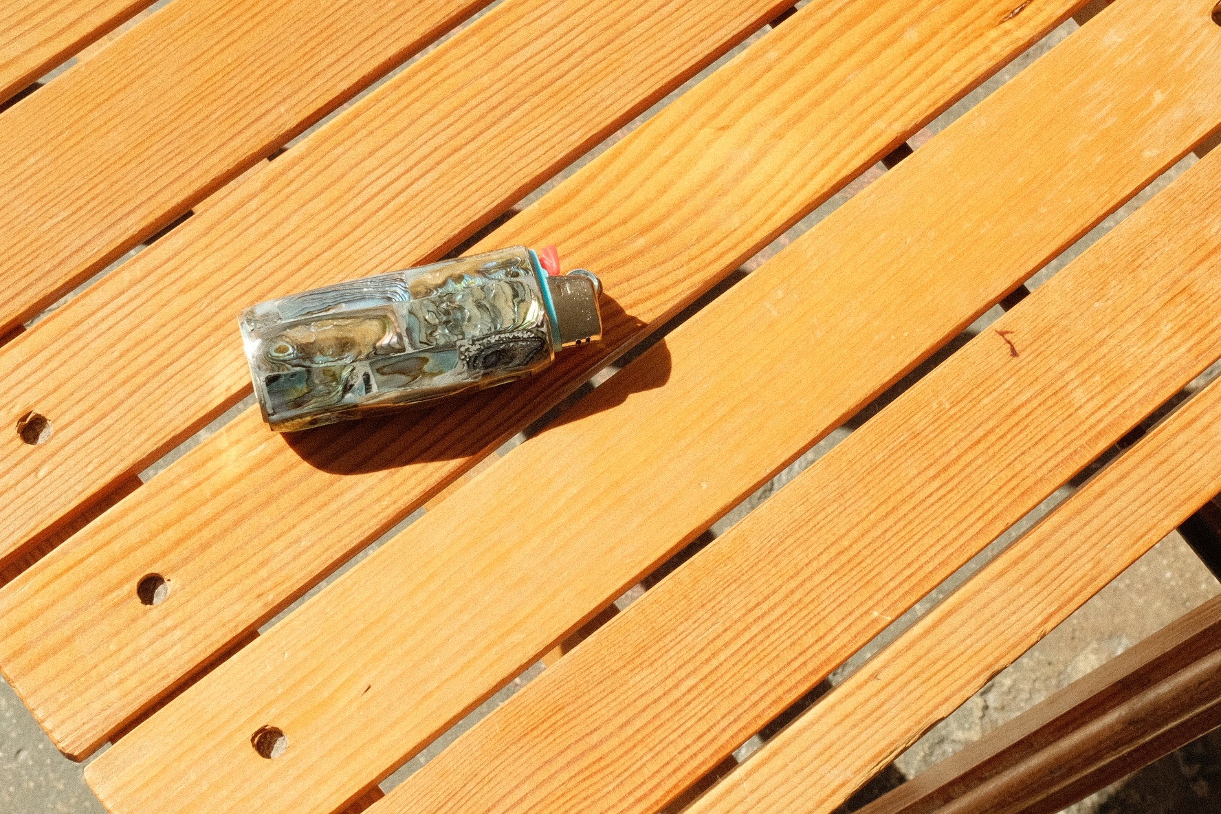 abalone shell lighter cover