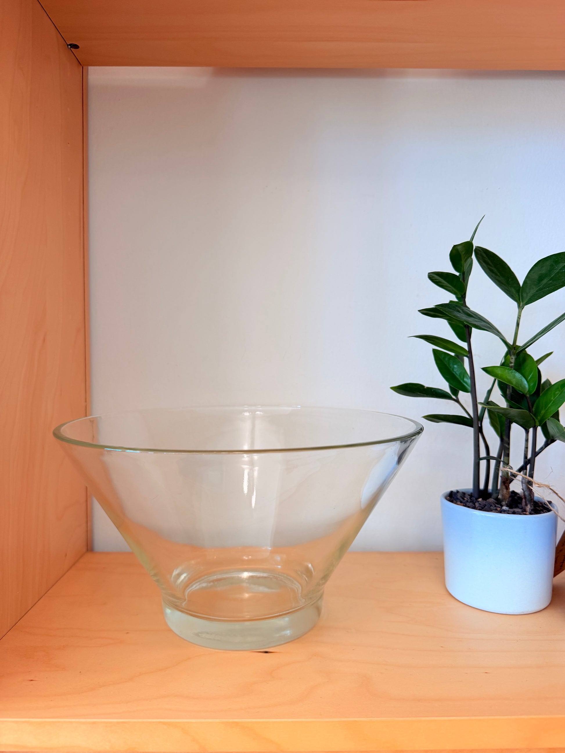 vintage glass cone shaped salad bowl
