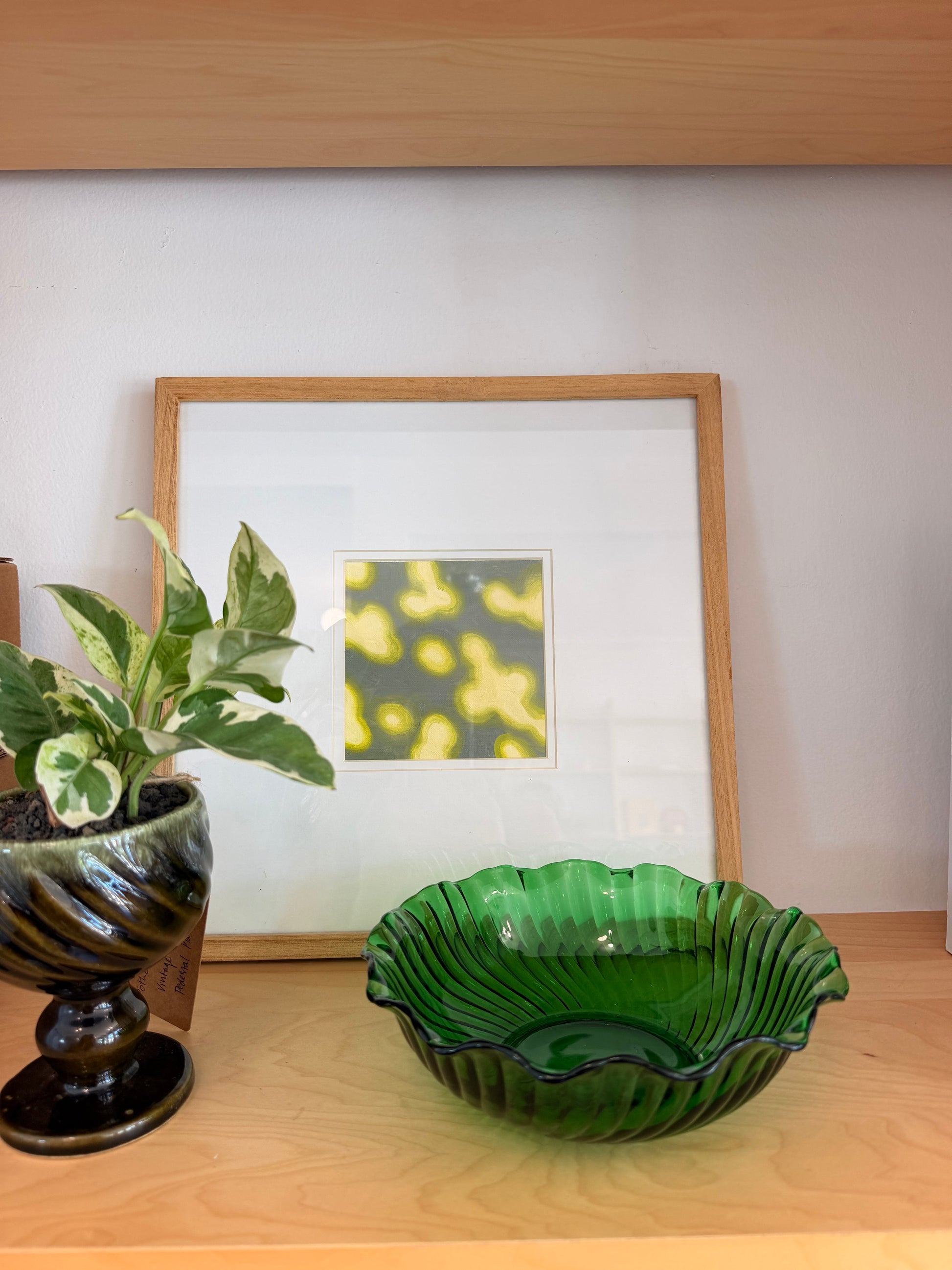 vintage green glass bowl