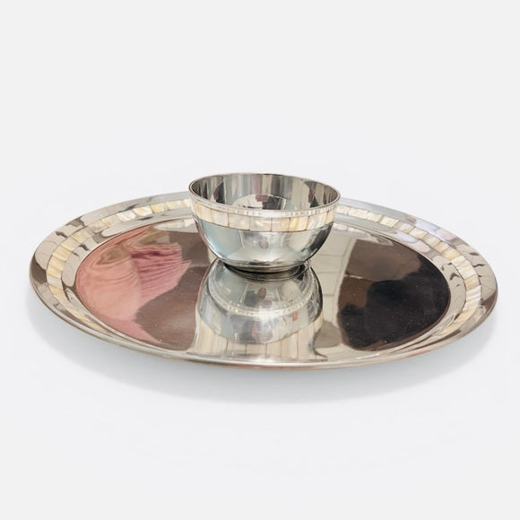 vintage towle mother of pearl silversmith chip + dip