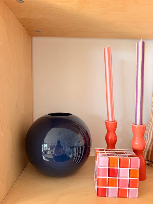 blue vintage bulb vase