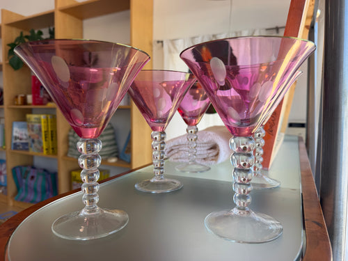 vintage polka dot martini glasses set of 5