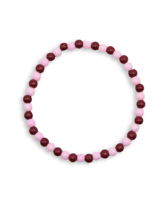 cherry stripe beaded bracelet