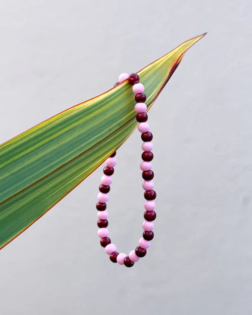 cherry stripe beaded bracelet