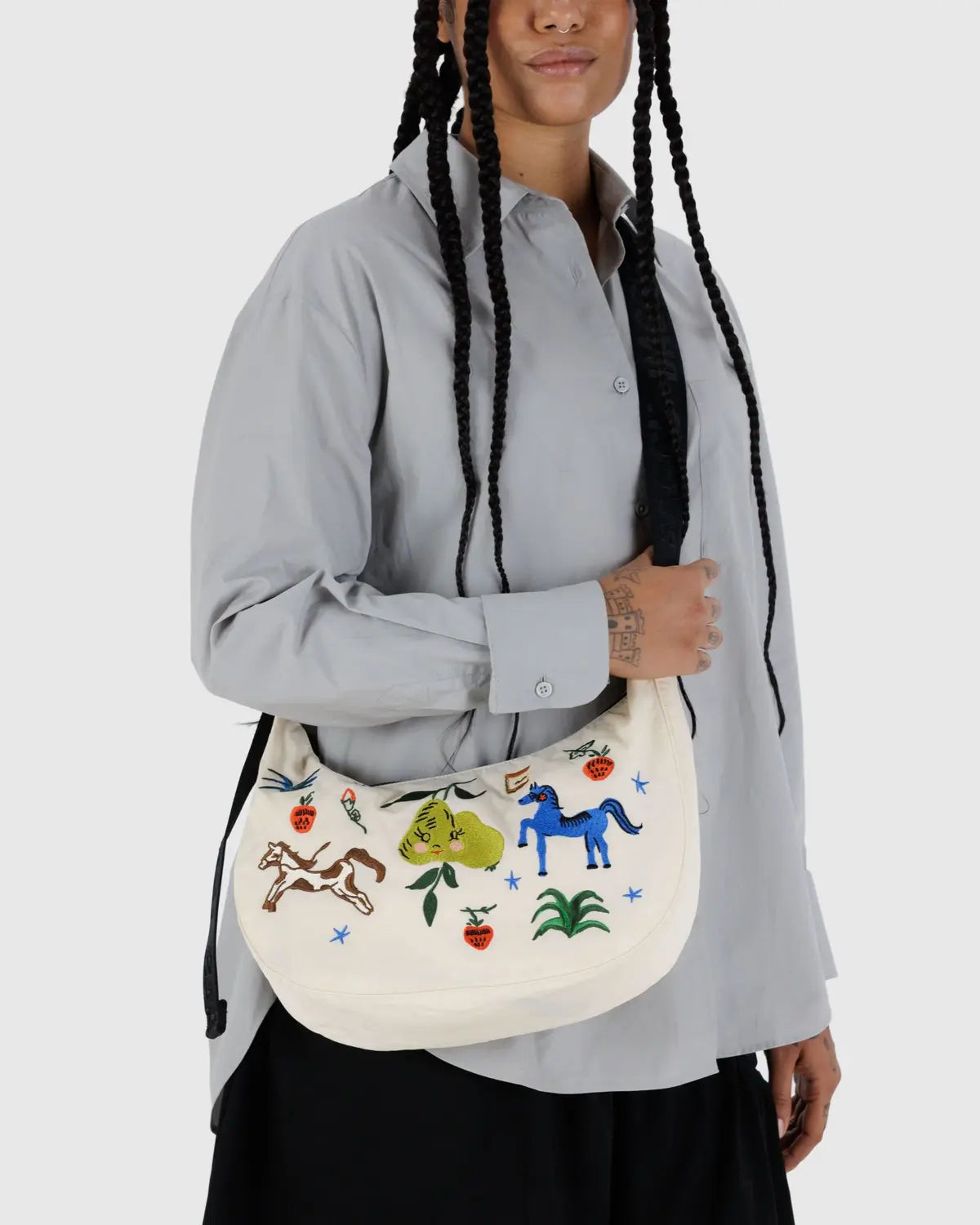 medium nylon crescent bag