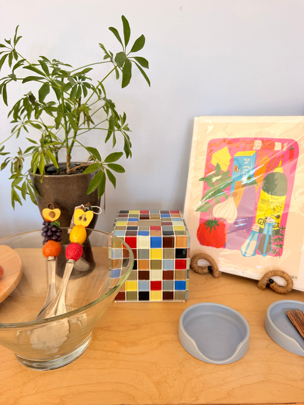 square glass tile tissue box