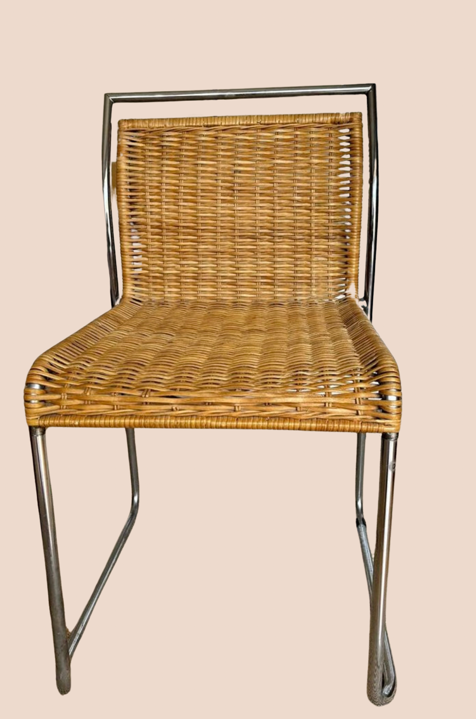 woven wicker + metal chair