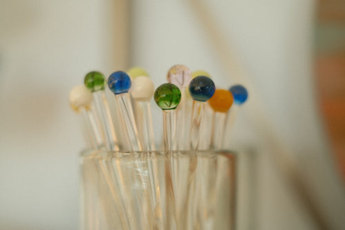 hand blown bulb cocktail stirrers