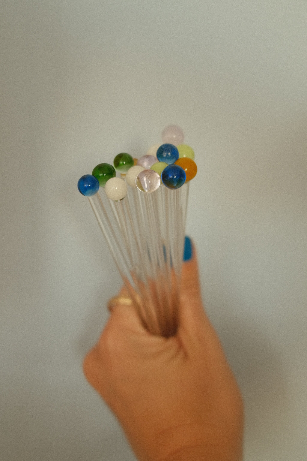 hand blown bulb cocktail stirrers