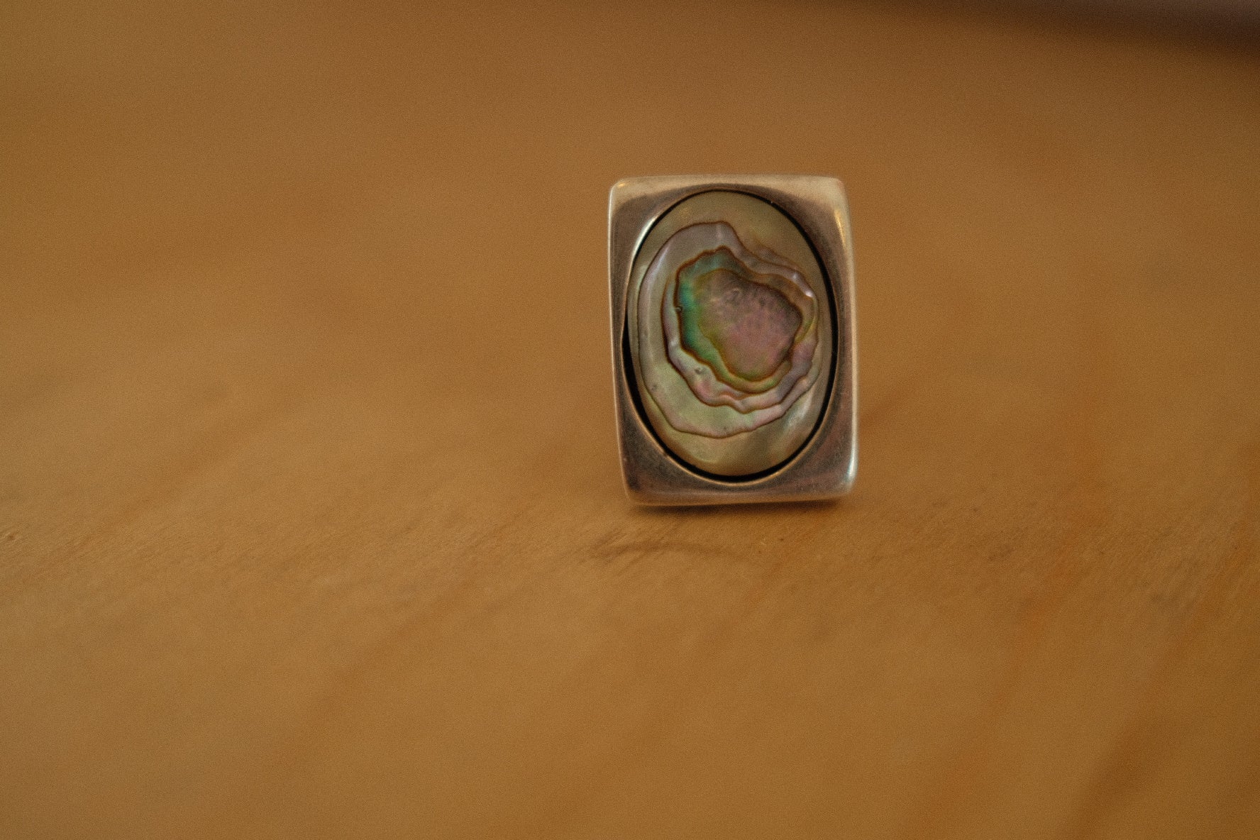 rectangle mother of pearl ring