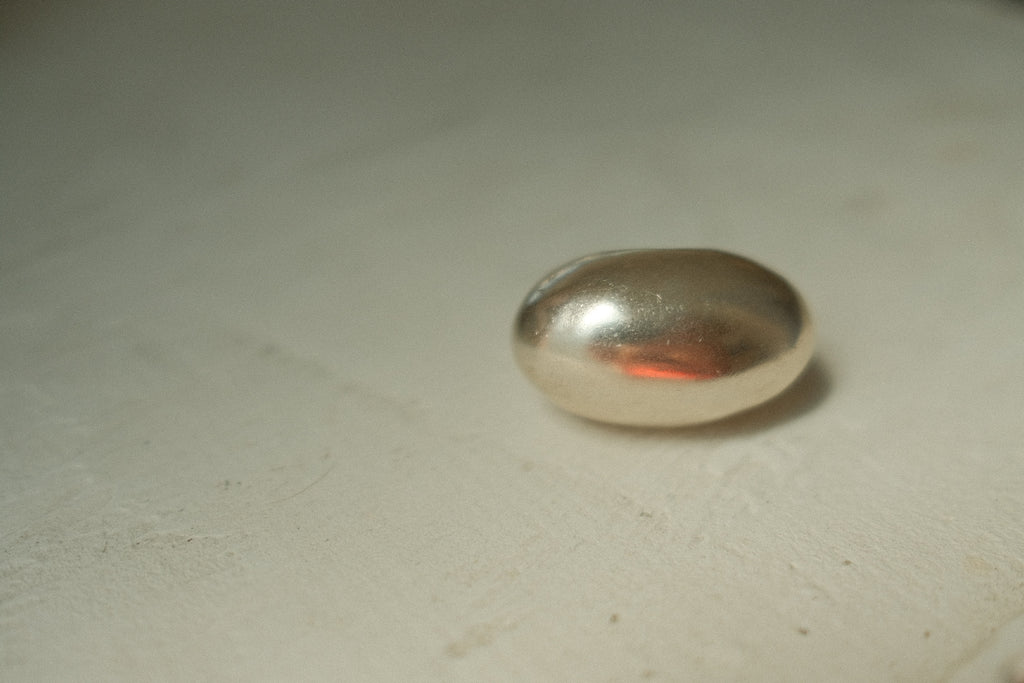 silver wide bulb ring