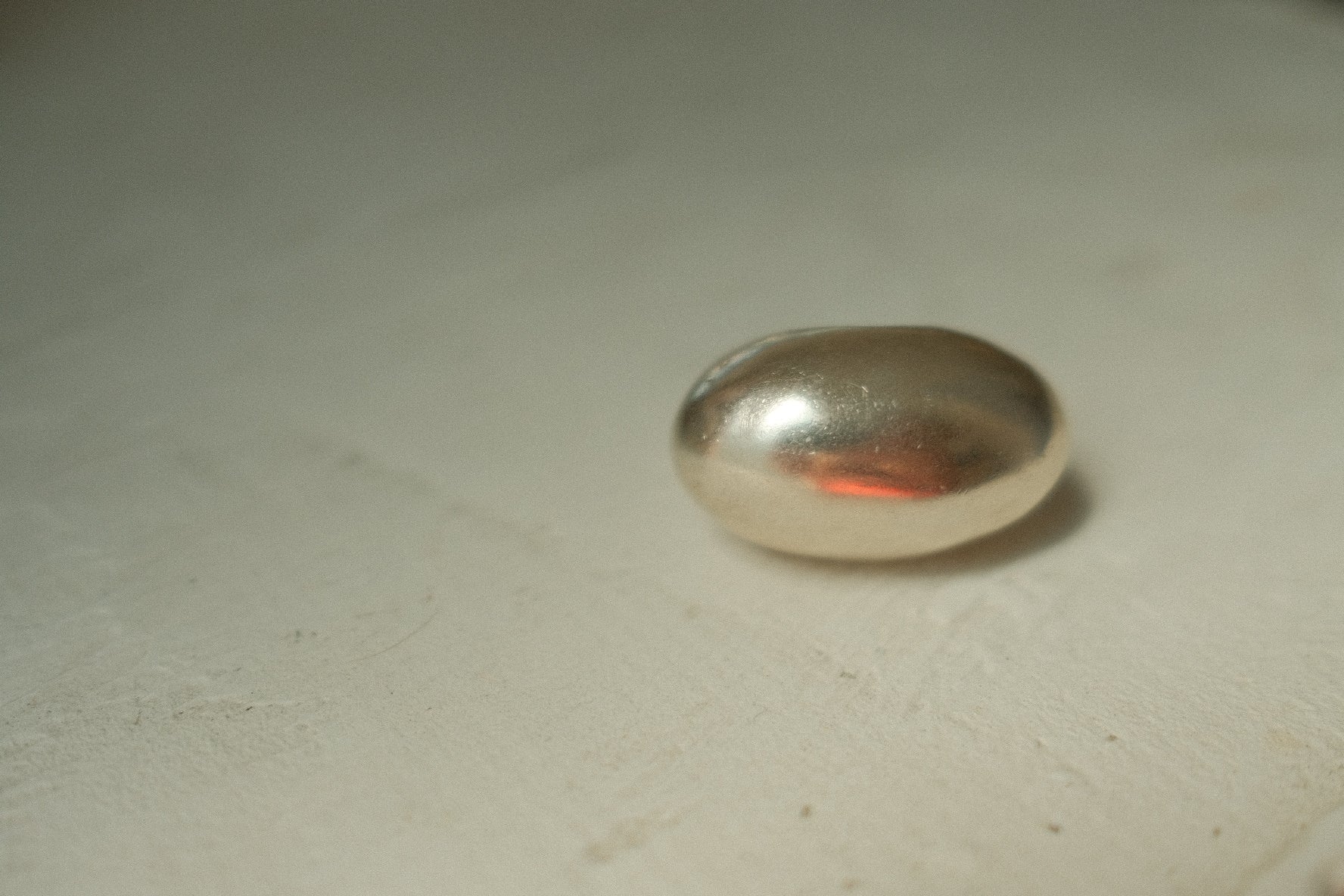 silver wide bulb ring