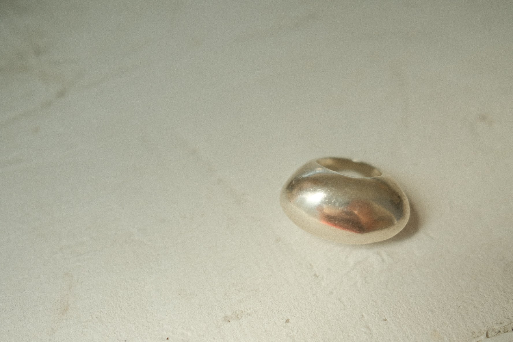 silver wide bulb ring