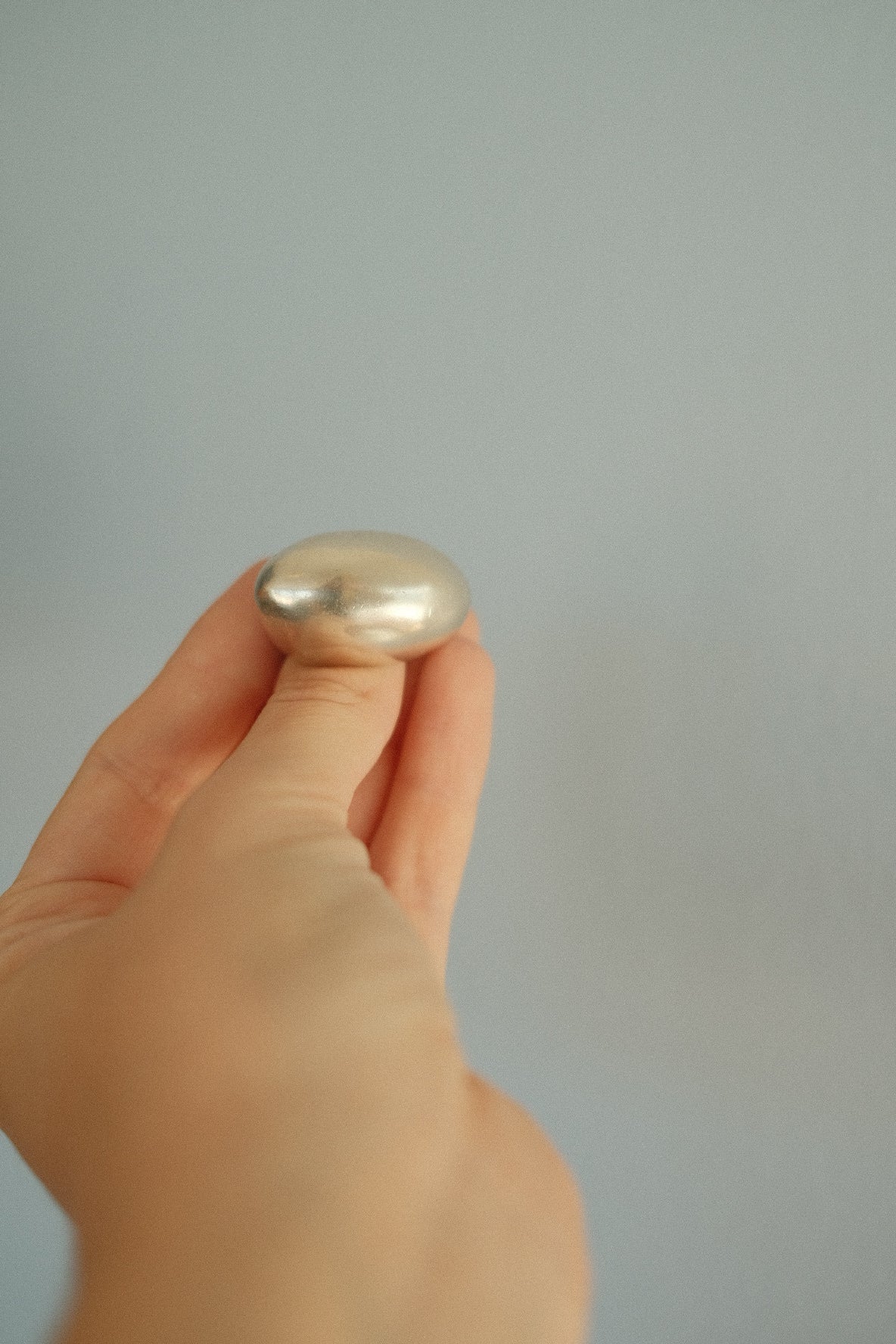 silver wide bulb ring