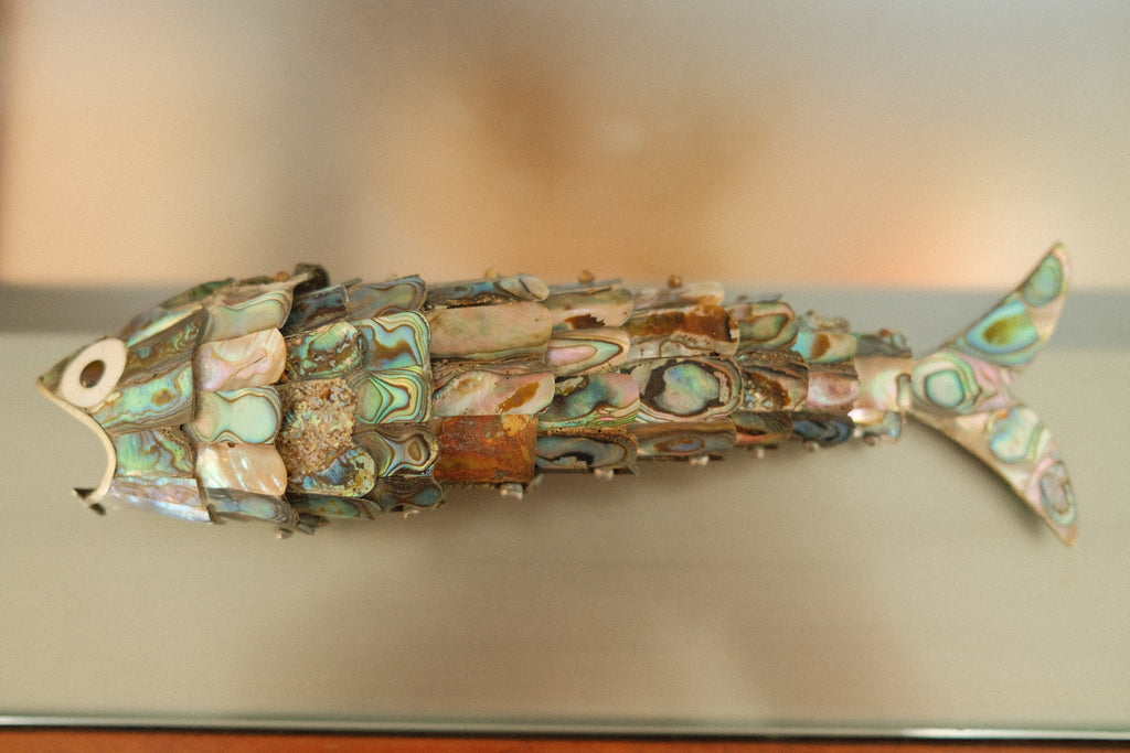 vintage abalone fish bottle opener