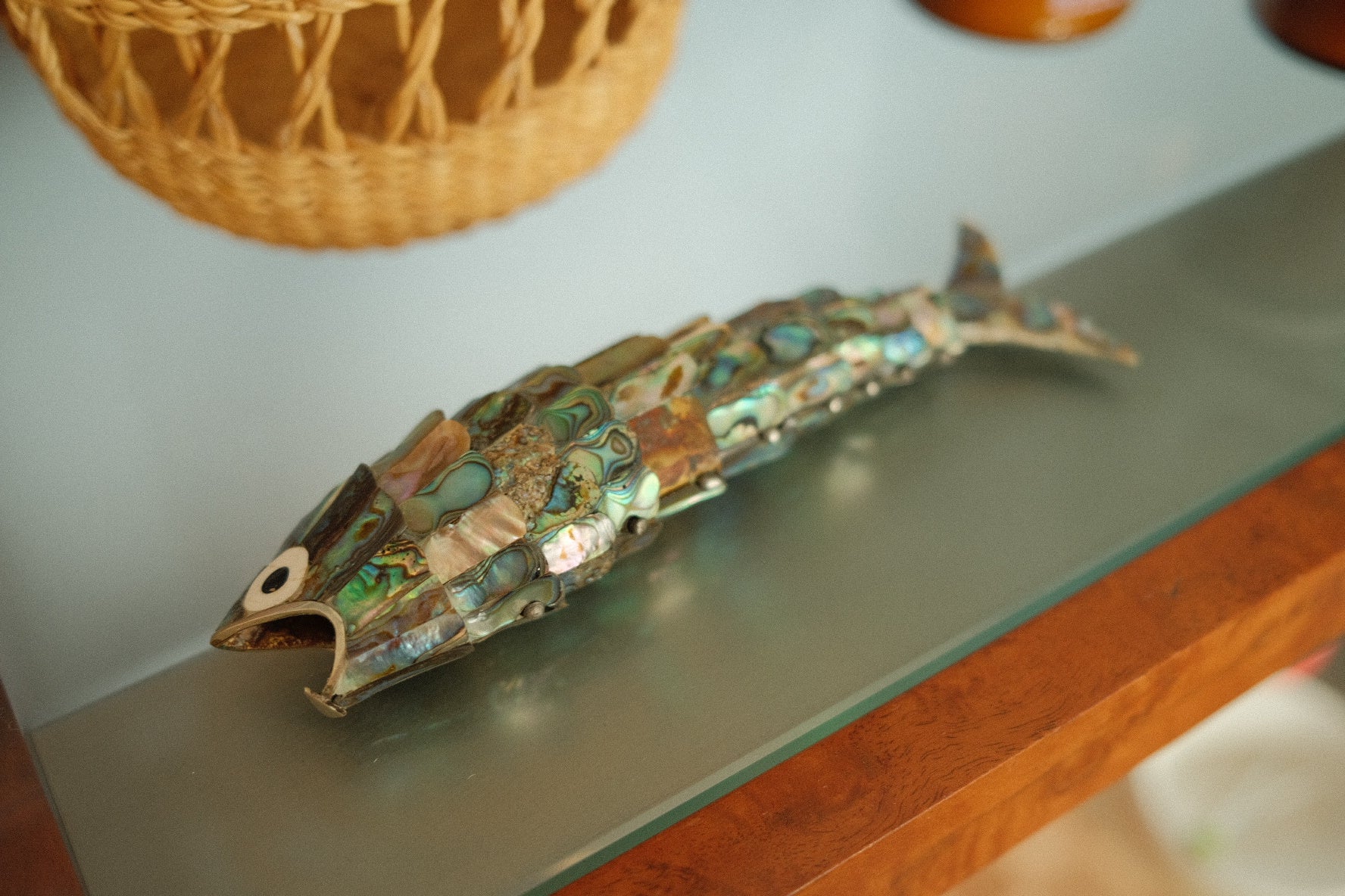 vintage abalone fish bottle opener