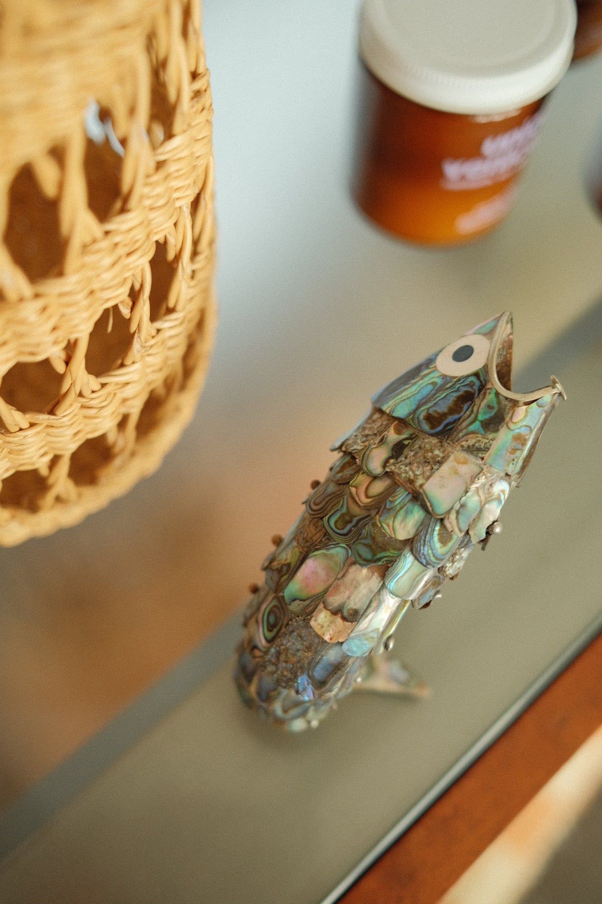 vintage abalone fish bottle opener