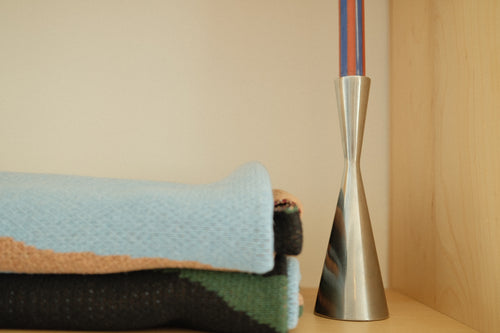 vintage ikea stainless steel candlestick holder