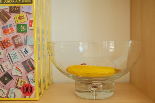 vintage glass pedestal fruit bowl
