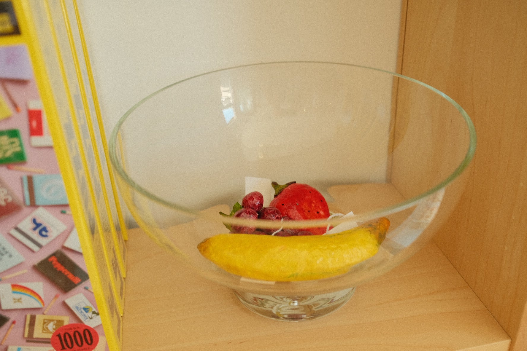 vintage glass pedestal fruit bowl
