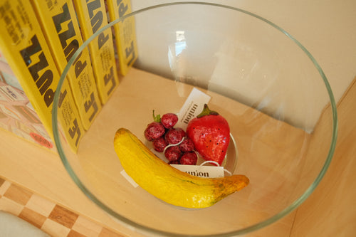 vintage glass pedestal fruit bowl