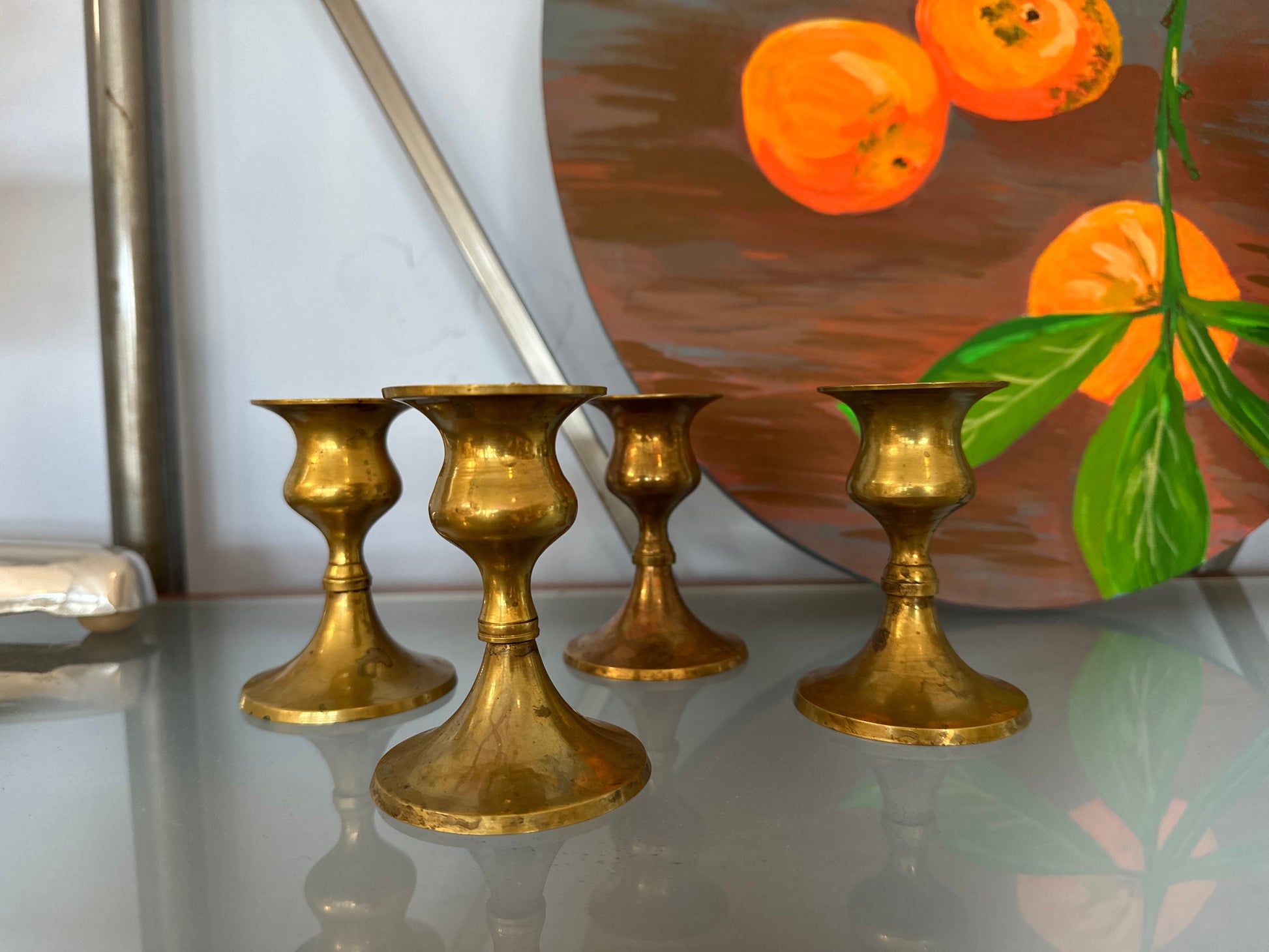 vintage brass candlestick holders