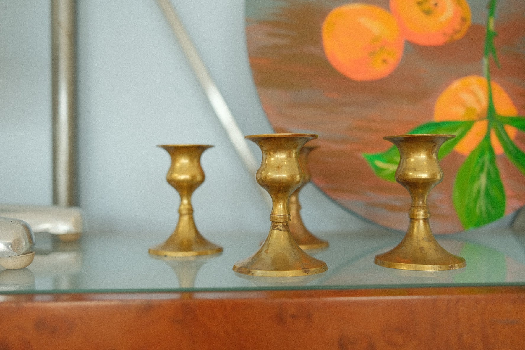 vintage brass candlestick holders