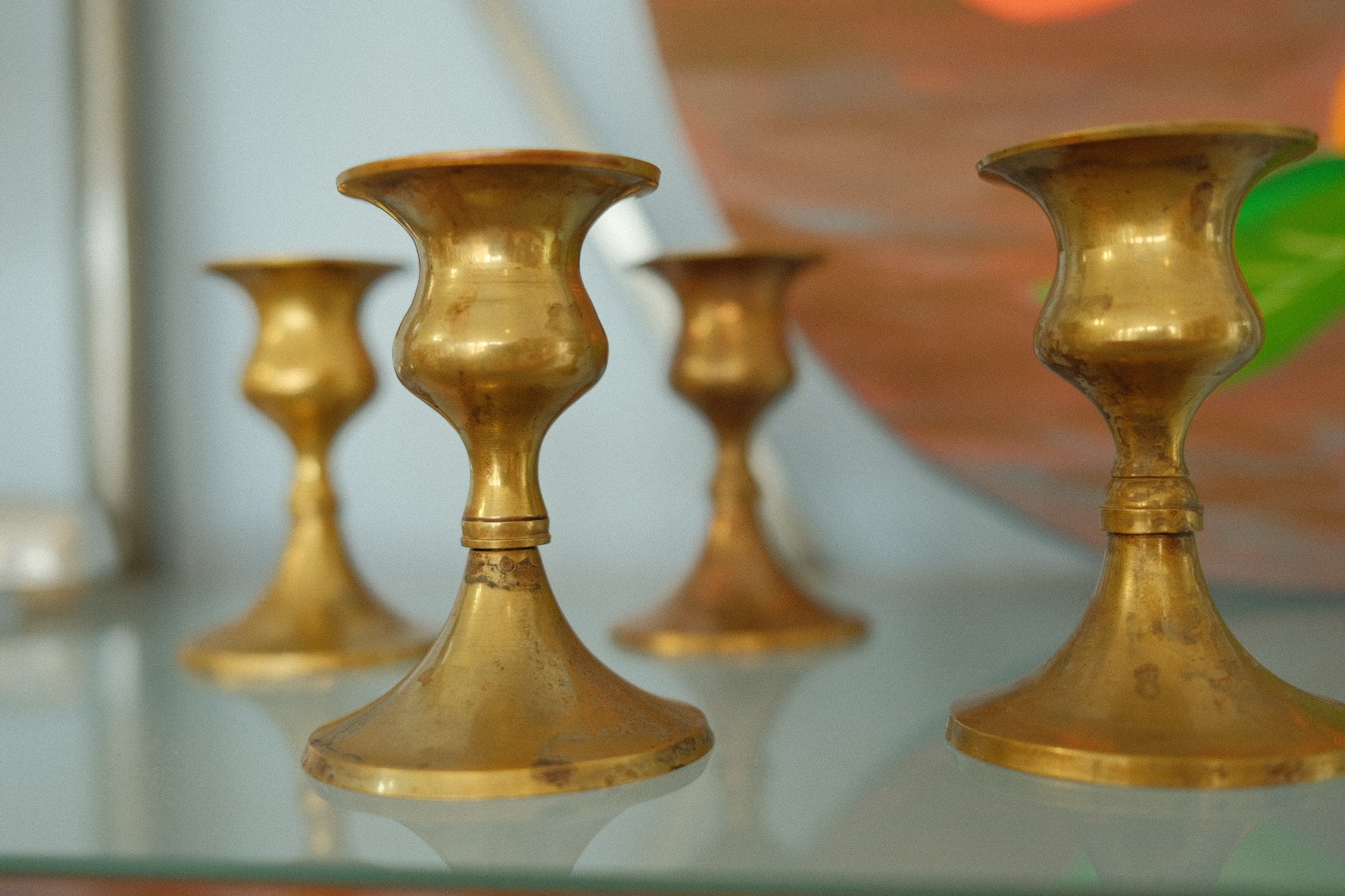 vintage brass candlestick holders