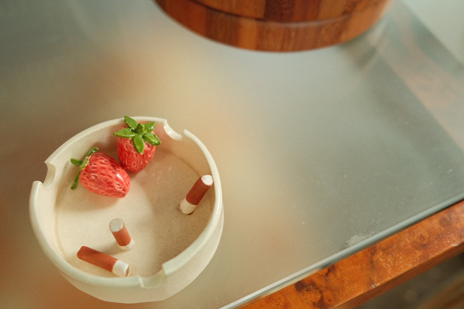 ceramic strawberries ashtray