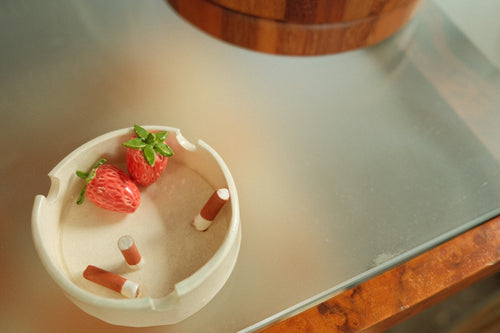 ceramic strawberries ashtray