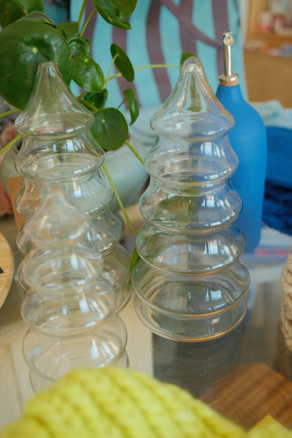 vintage glass christmas tree jars