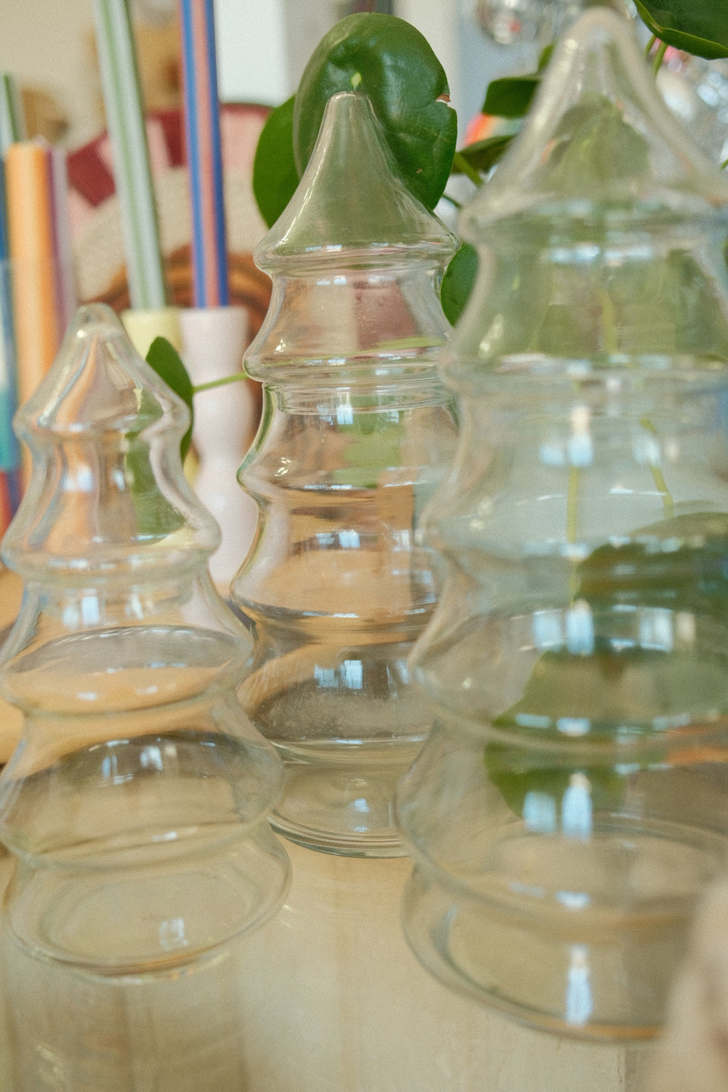 vintage glass christmas tree jars
