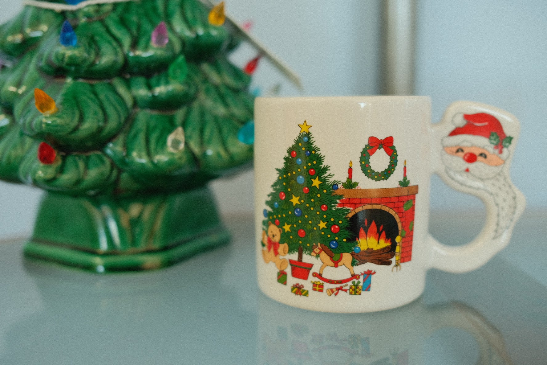 vintage christmas santa mug