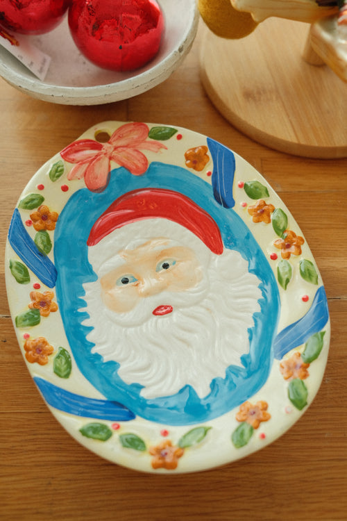 colorful vintage santa plate