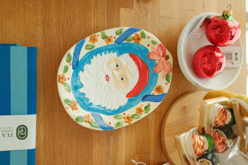 colorful vintage santa plate