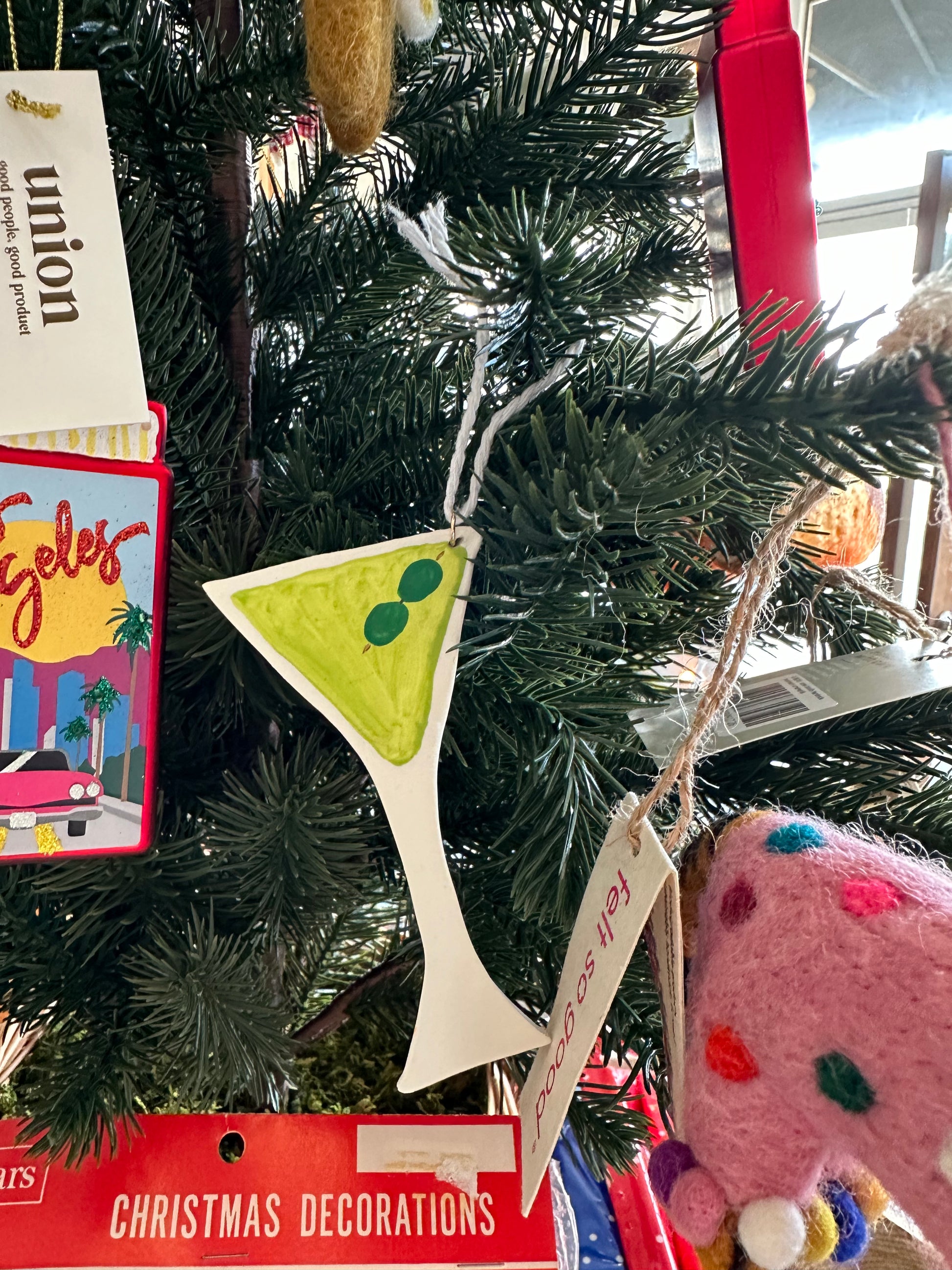 handmade clay martini ornament