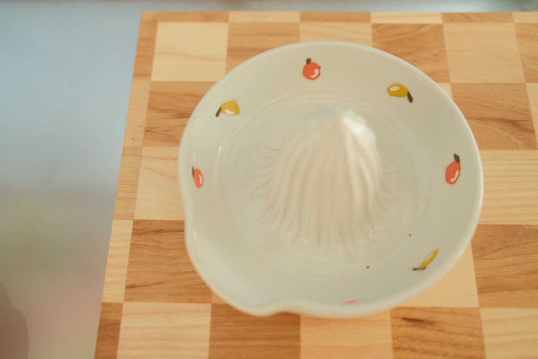 handmade juicer w. hand painted fruit motifs