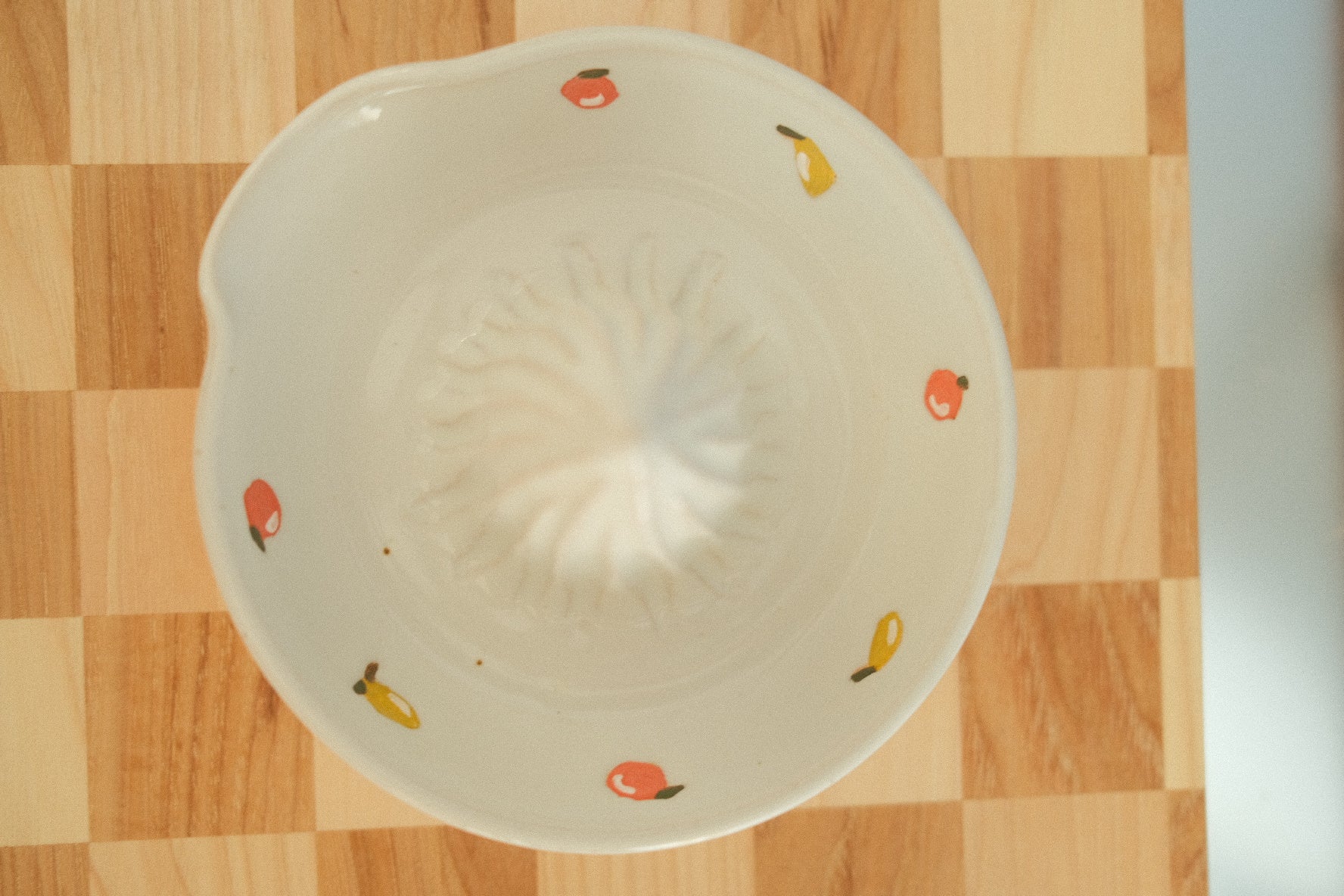 handmade juicer w. hand painted fruit motifs