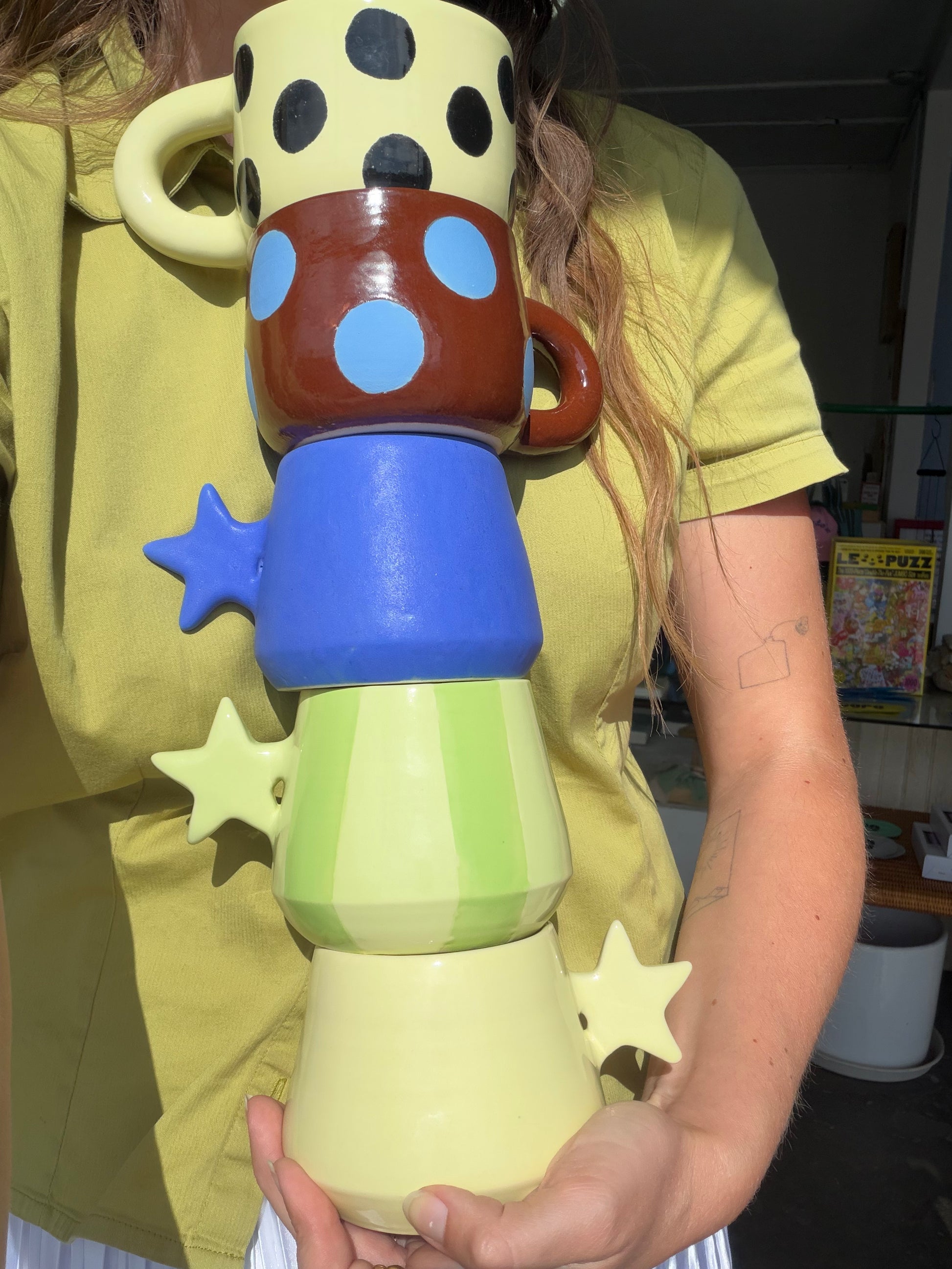 polka dot mugs