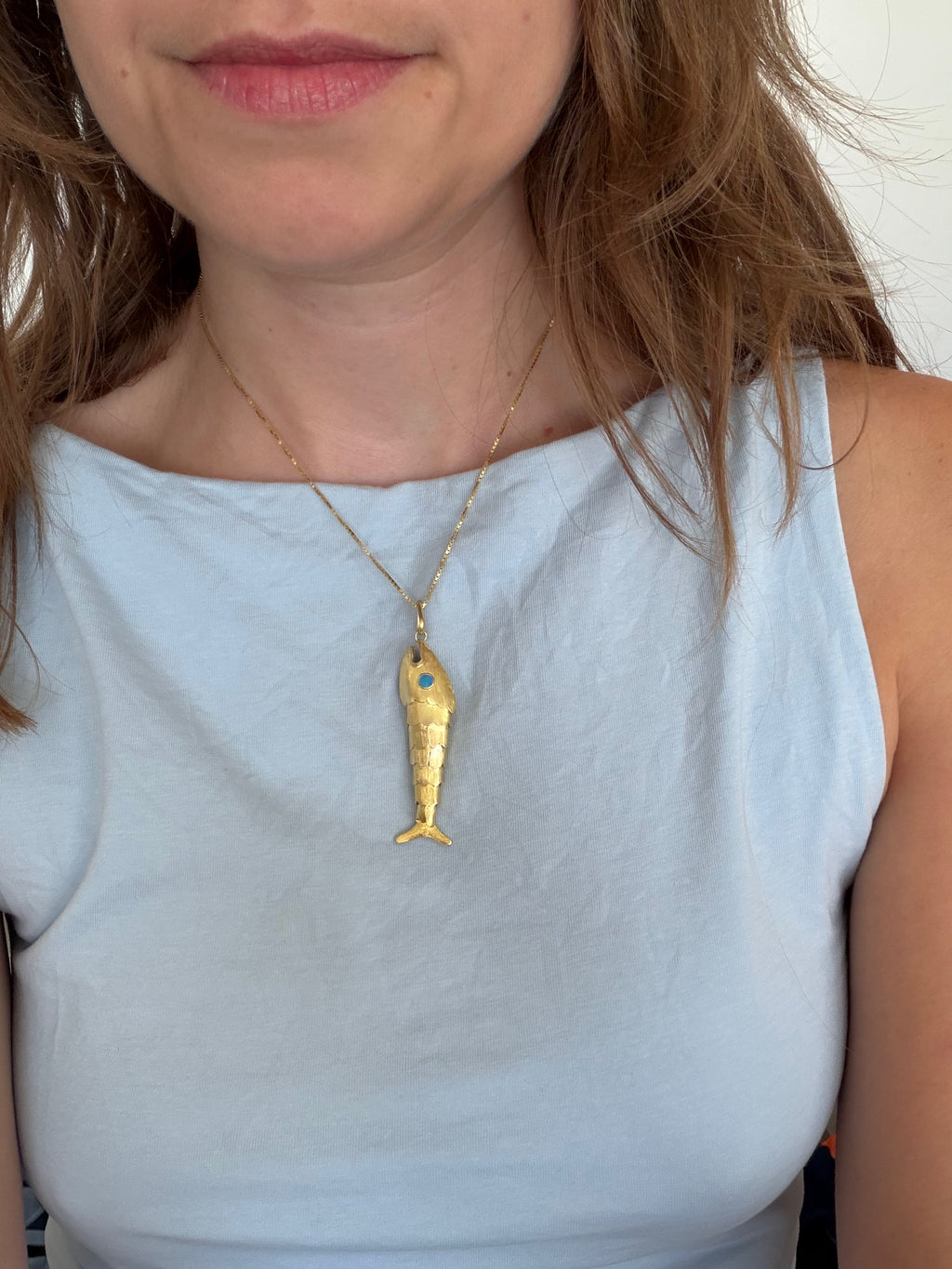 gold fish pendant necklace