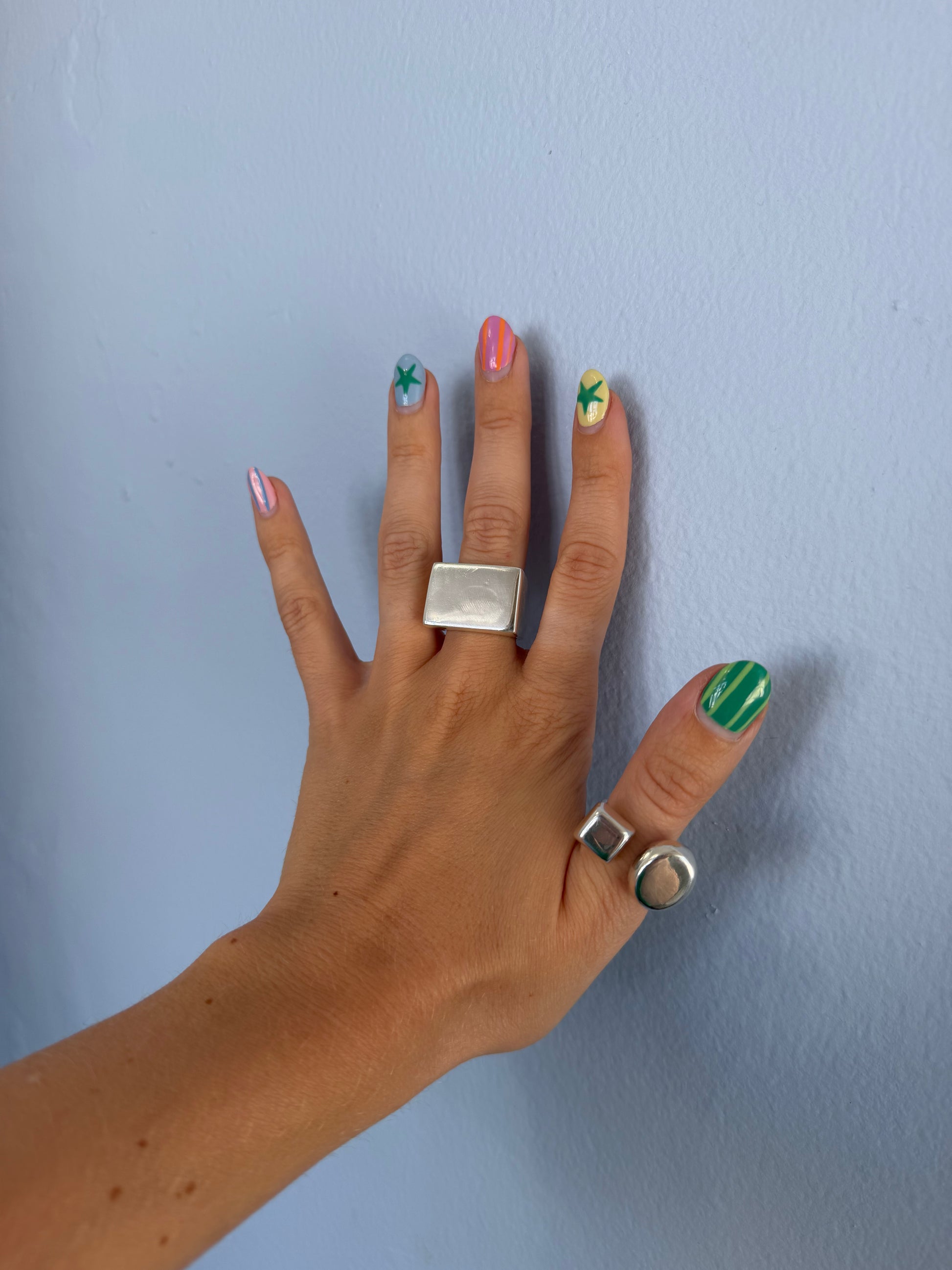 silver block ring