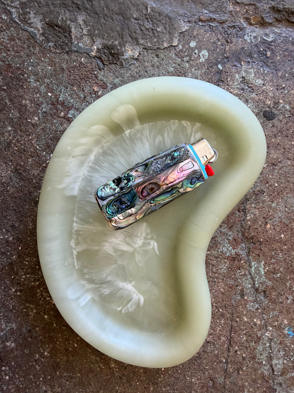 abalone shell lighter cover