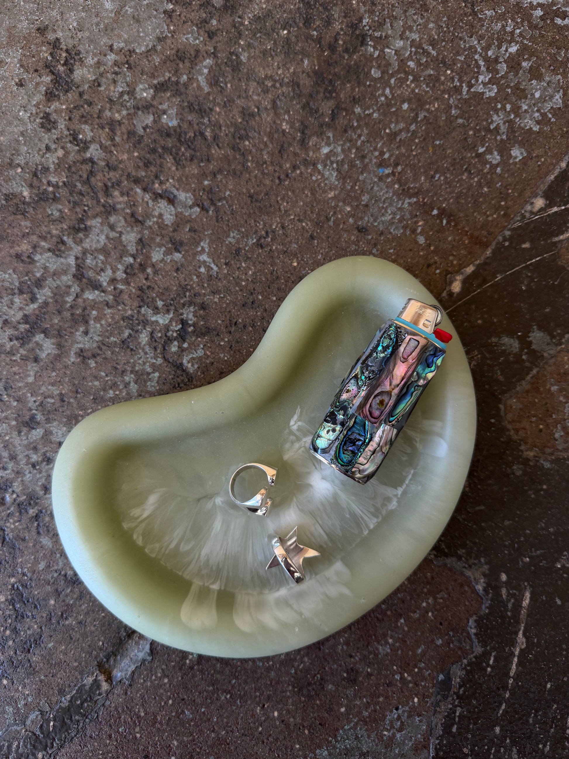 abalone shell lighter cover