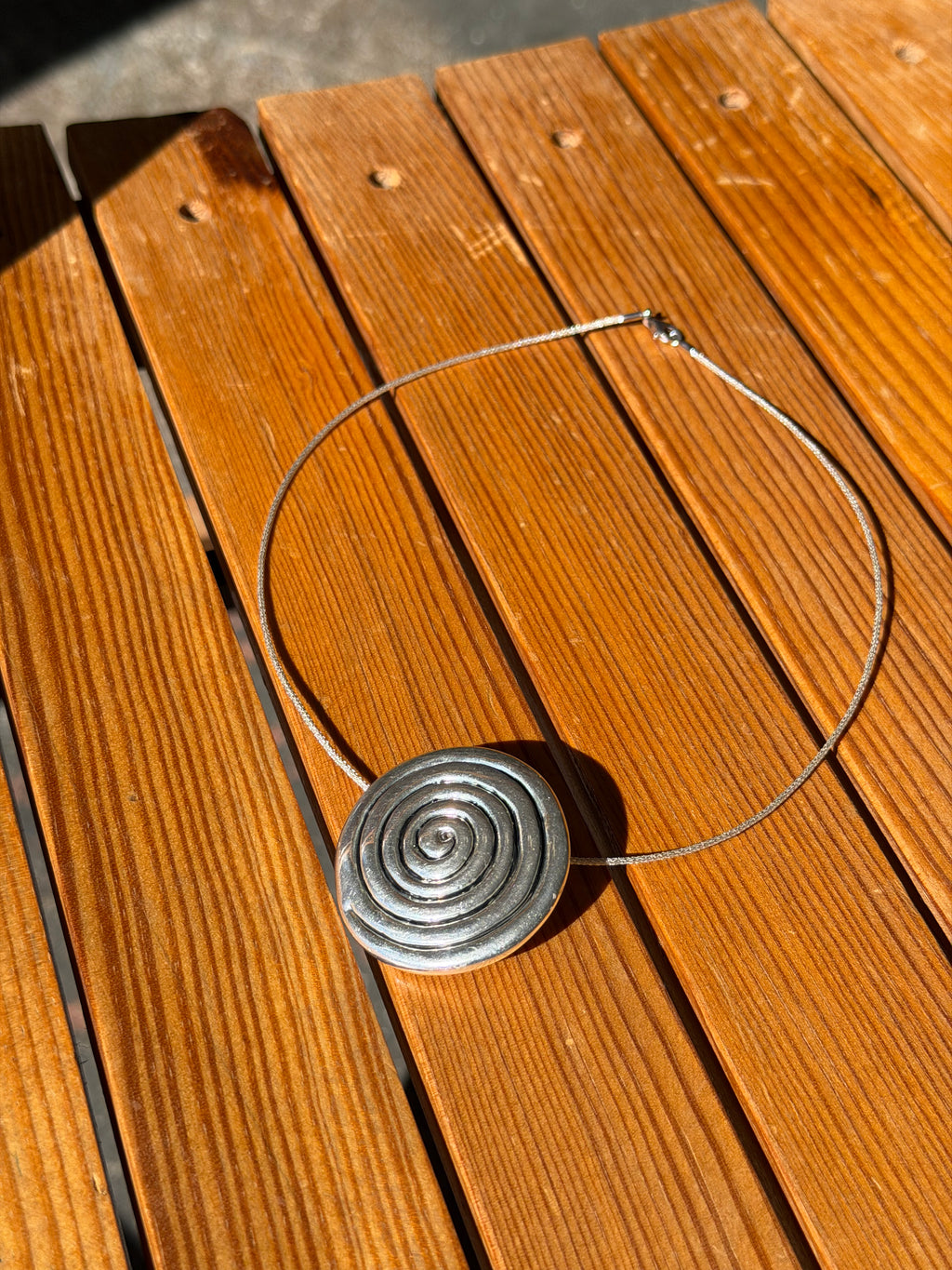 silver spiral necklace