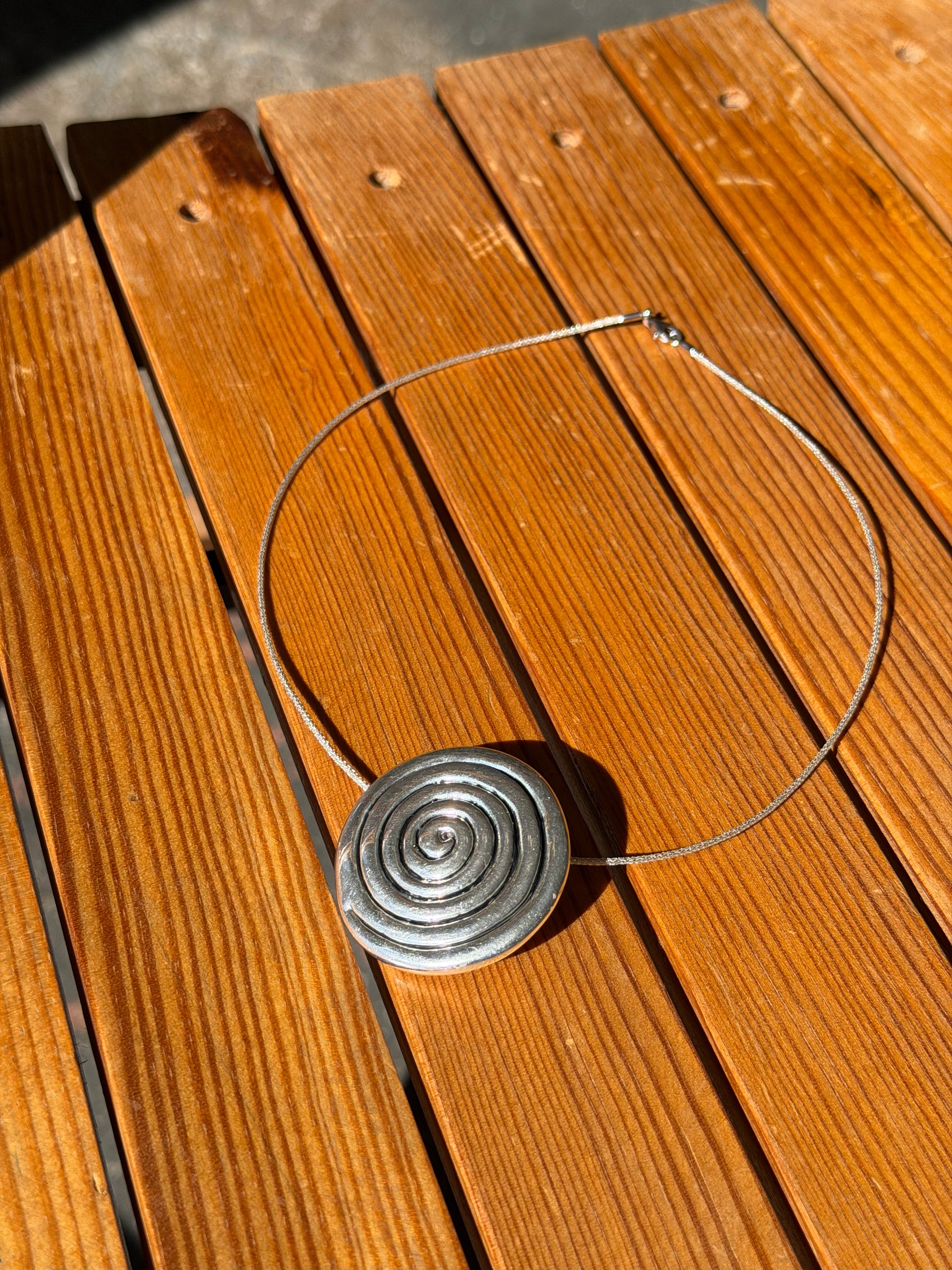 silver spiral necklace