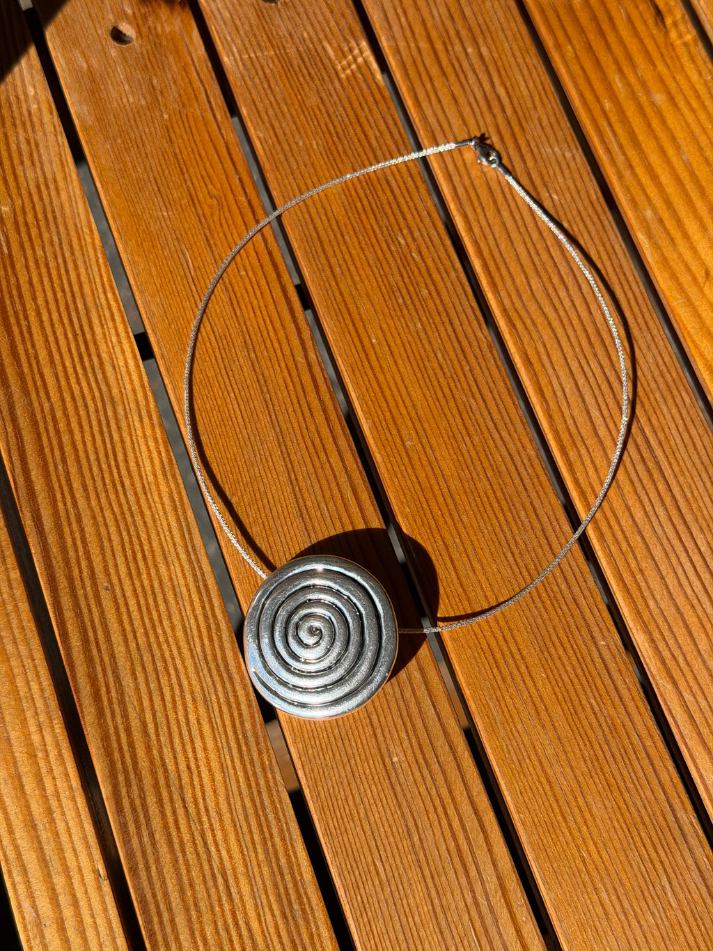 silver spiral necklace
