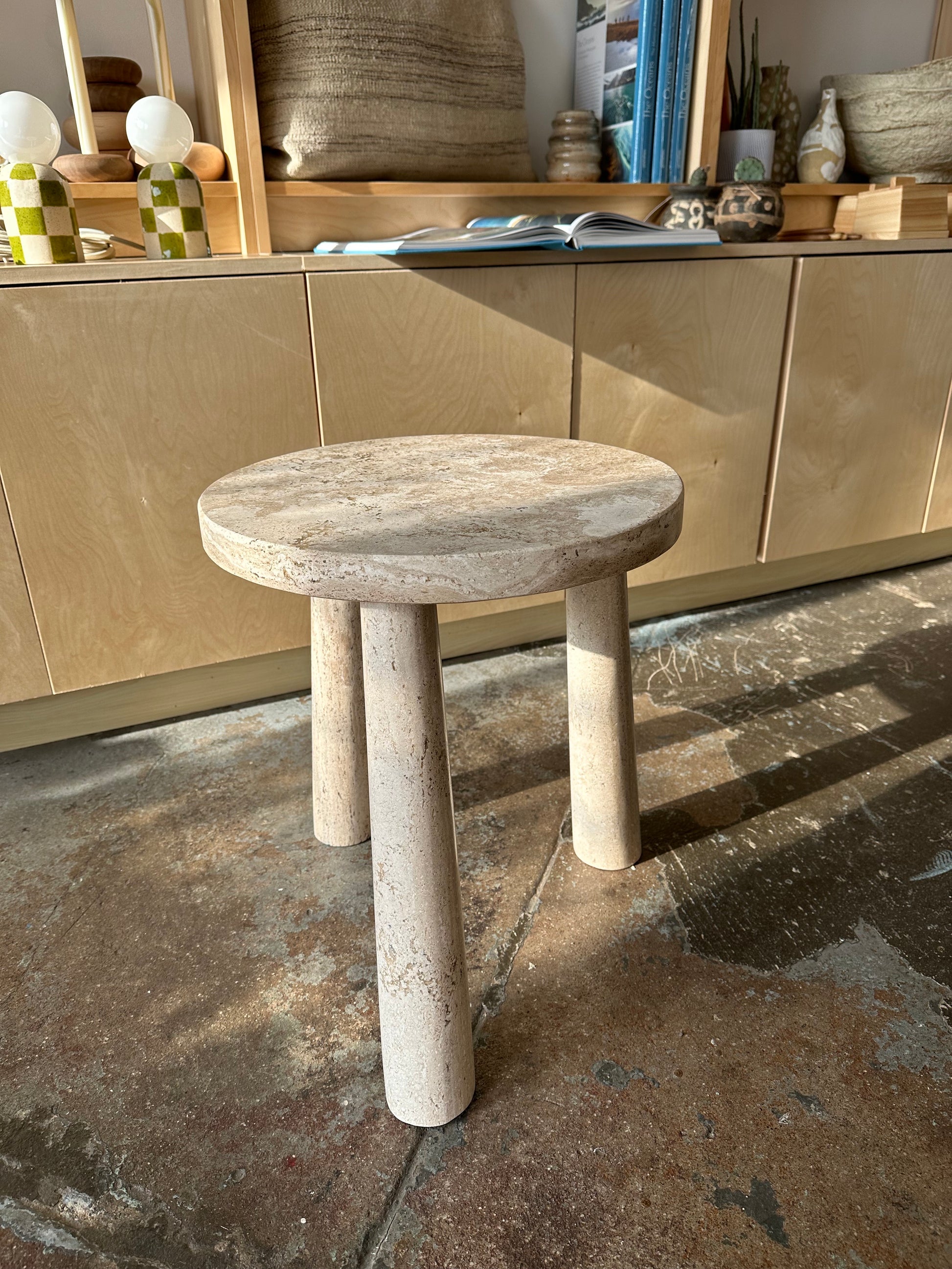 travertine stool